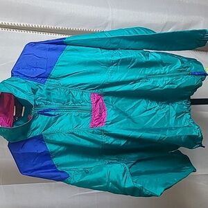 Vintage 90s Womens Columbia Sportswear 1/4 Zip Pullover Jacket Large Vtg Radial